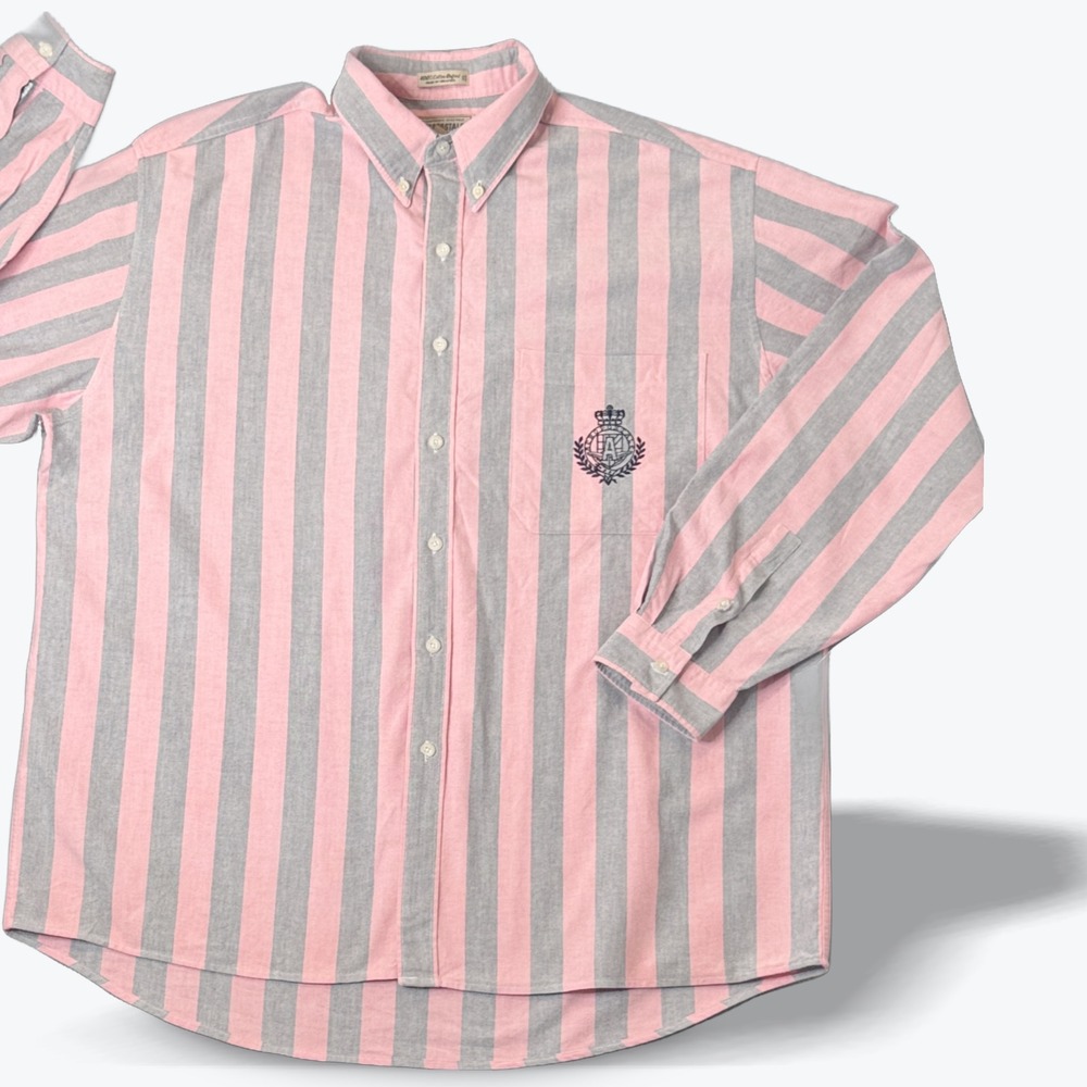 Aeropostale Striped Oxford Button Down Shirt Crest Logo Y2K Mens‎ 
Large